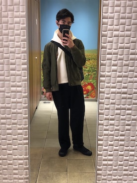 「GAP（ギャップ）のアイテム（MA-1）」を使った、feitasさん（メンズ・165cm）の春コーディネート