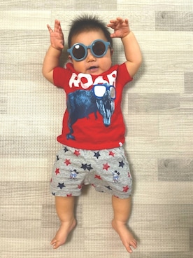 「babyGAP（babyGAP）のアイテム（トップス）」を使った、めーんさん（キッズ・70cm）の春コーディネート