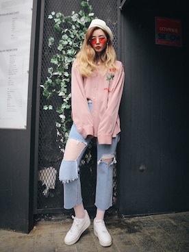 「GIRLSRULEのアイテム」を使った、GIRLS RULEさん（レディース・165cm）の春コーディネート