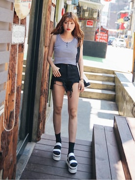 「GIRLSRULEのアイテム」を使った、GIRLS RULEさん（レディース・165cm）の夏コーディネート