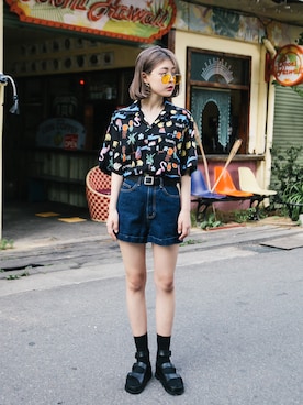 「GIRLSRULEのアイテム」を使った、GIRLS RULEさん（レディース・165cm）の夏コーディネート