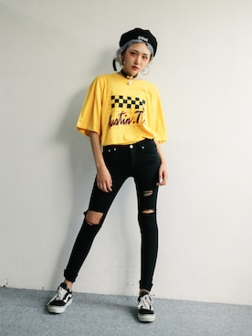 「アイテム（Tシャツ/カットソー、その他）」を使った、GIRLS RULEさん（レディース・165cm）の夏コーディネート