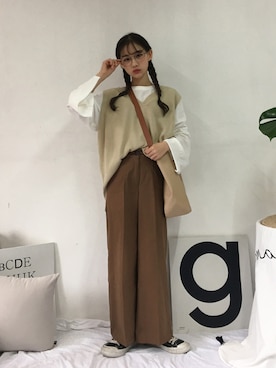 「アイテム（Tシャツ/カットソー、その他）」を使った、GIRLS RULEさん（レディース・165cm）の秋コーディネート