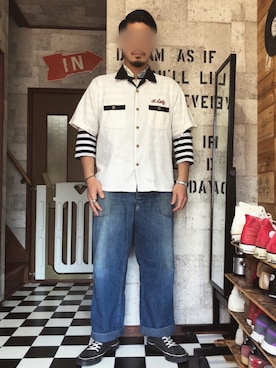 「ビンテージデニム」｜PWさん（メンズ・175cm）の春コーディネート