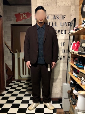 「BLACK SIGN（ブラックサイン）のアイテム（シューズ）」を使った、PWさん（メンズ・175cm）の冬コーディネート