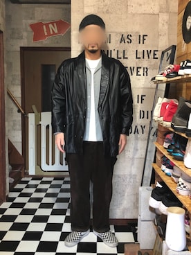 「BLACK SIGN（ブラックサイン）のアイテム（帽子）」を使った、PWさん（メンズ・175cm）の冬コーディネート