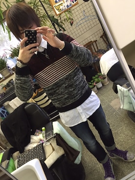 「MK MICHEL KLEIN HOMME （エムケーミッシェルクランオム）のアイテム（パンツ）」を使った、YU-JIさん（メンズ・175cm）の秋コーディネート