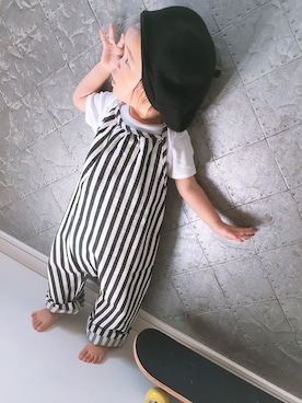 「Import & Select（インポートアンドセレクト）のアイテム（オールインワン・サロペット）」を使った、かんなさん（キッズ・90cm）の秋コーディネート