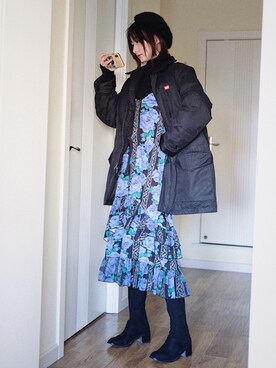 「VANS（バンズ）のアイテム（ダウンジャケット/コート）」を使った、南徐NanHsuさん（レディース・165cm）の冬コーディネート