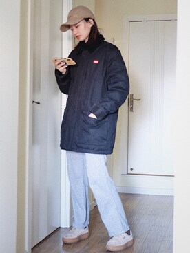「VANS（バンズ）のアイテム（ダウンジャケット/コート）」を使った、南徐NanHsuさん（レディース・165cm）の冬コーディネート