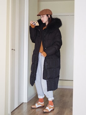 「LAP（ラップ）のアイテム（ダウンジャケット/コート）」を使った、南徐NanHsuさん（レディース・165cm）の冬コーディネート