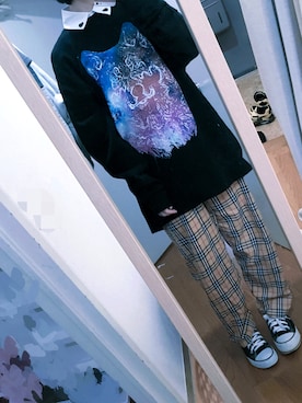 「wearhalloween2017」｜「アイテム（スウェット）」を使った、ももさん（レディース・155cm）の秋コーディネート