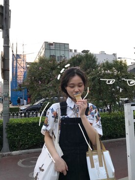 「MONKI（モンキ）のアイテム（オールインワン・サロペット）」を使った、safebeerさん（レディース・158cm）の秋コーディネート