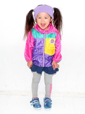 「アイテム（パーカー）」を使った、ANAP KIDS Officialさん（キッズ・110cm）の冬コーディネート
