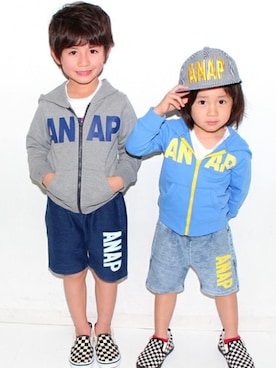 「アイテム（パーカー）」を使った、ANAP KIDS Officialさん（キッズ・110cm）の春コーディネート