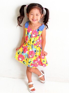 「ボタニカル」｜ANAP KIDS Officialさん（キッズ・110cm）の春コーディネート