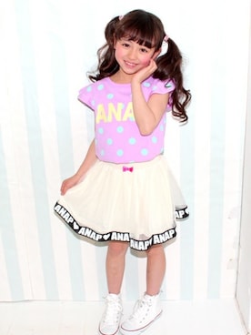 「アイテム（Tシャツ/カットソー）」を使った、ANAP KIDS Officialさん（キッズ・110cm）の春コーディネート