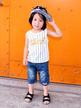 「アイテム（タンクトップ）」を使った、ANAP KIDS Officialさん（キッズ・110cm）の夏コーディネート