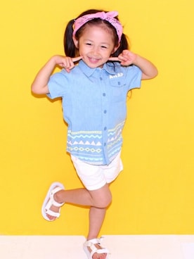 「アイテム（シャツ/ブラウス）」を使った、ANAP KIDS Officialさん（キッズ・110cm）の夏コーディネート