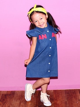 「アイテム（ワンピース）」を使った、ANAP KIDS Officialさん（キッズ・110cm）の夏コーディネート