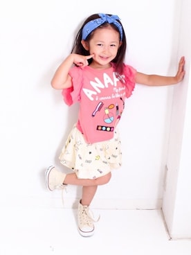 「コスメ」｜ANAP KIDS Officialさん（キッズ・110cm）の夏コーディネート