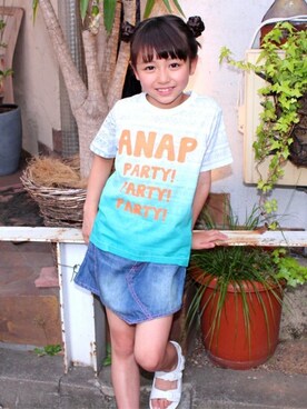 「ネイティブ」｜ANAP KIDS Officialさん（キッズ・110cm）の夏コーディネート
