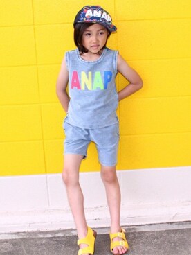 「ウォッシュ」｜ANAP KIDS Officialさん（キッズ・110cm）の夏コーディネート