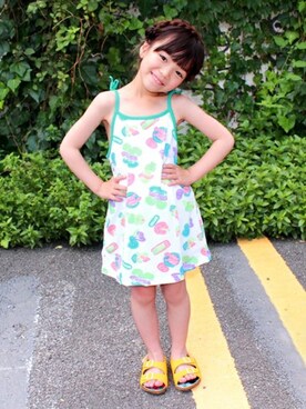 「アイテム（ワンピース/ドレス）」を使った、ANAP KIDS Officialさん（キッズ・110cm）の夏コーディネート