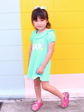 「アイテム（ワンピース）」を使った、ANAP KIDS Officialさん（キッズ・110cm）の夏コーディネート