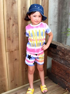 「アイテム（Tシャツ/カットソー）」を使った、ANAP KIDS Officialさん（キッズ・110cm）の夏コーディネート
