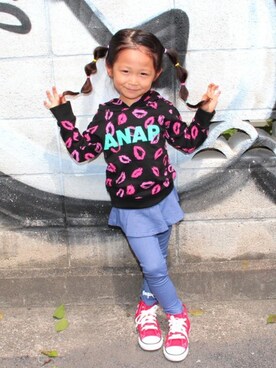 「リップ」｜ANAP KIDS Officialさん（キッズ・110cm）の秋コーディネート
