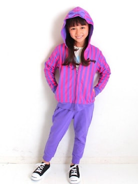 「フード」｜ANAP KIDS Officialさん（キッズ・110cm）の秋コーディネート