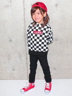 「アイテム（パーカー）」を使った、ANAP KIDS Officialさん（キッズ・110cm）の秋コーディネート