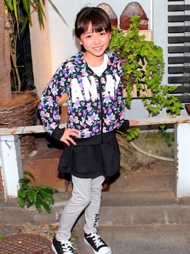 「アイテム（パーカー）」を使った、ANAP KIDS Officialさん（キッズ・110cm）の秋コーディネート