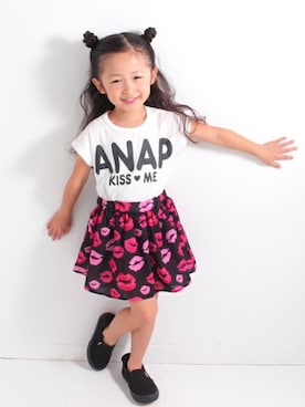 「リップ」｜ANAP KIDS Officialさん（キッズ・110cm）の春コーディネート
