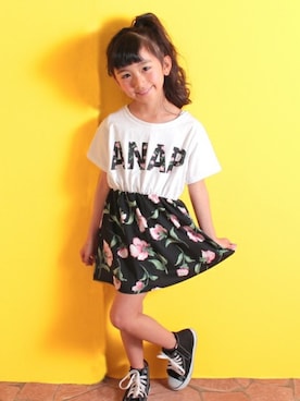 「アイテム（ワンピース/ドレス）」を使った、ANAP KIDS Officialさん（キッズ・110cm）の春コーディネート