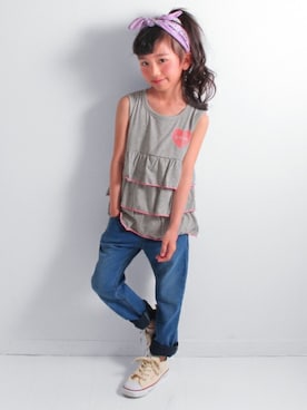 「アイテム（タンクトップ）」を使った、ANAP KIDS Officialさん（キッズ・110cm）の夏コーディネート