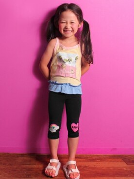 「アイテム（レッグウェア）」を使った、ANAP KIDS Officialさん（キッズ・110cm）の夏コーディネート