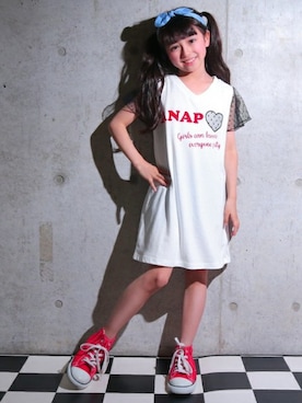 「アイテム（ワンピース/ドレス）」を使った、ANAP KIDS Officialさん（キッズ・110cm）の夏コーディネート