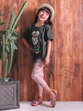 「アイテム（トップス）」を使った、ANAP KIDS Officialさん（キッズ・110cm）の夏コーディネート