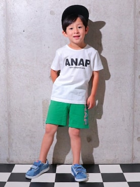 「アイテム（パンツ）」を使った、ANAP KIDS Officialさん（キッズ・110cm）の夏コーディネート