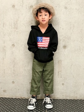 「アイテム（パーカー）」を使った、ANAP KIDS Officialさん（キッズ・110cm）の秋コーディネート