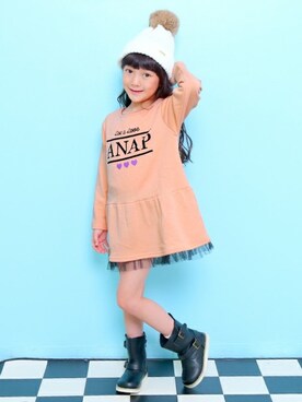 「チュール」｜ANAP KIDS Officialさん（キッズ・110cm）の秋コーディネート