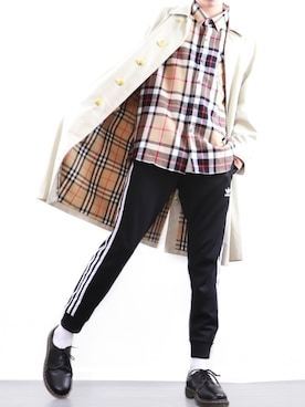 「オシャレパッソ」｜「アイテム（ステンカラーコート）」を使った、ぼーんさん（メンズ・178cm）の秋コーディネート