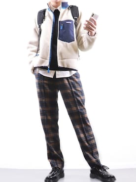 「URBAN RESEARCH（アーバンリサーチ）のアイテム（その他シューズ）」を使った、ぼーんさん（メンズ・178cm）の冬コーディネート