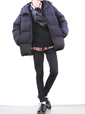 エクストラファインメリノクルーネックセーター 長袖 を使ったメンズ人気ファッションコーディネート Wear