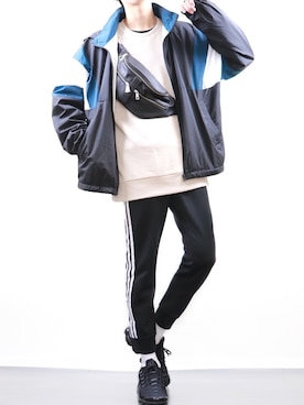 「レイヤードstyle」｜「アイテム（ナイロンジャケット）」を使った、ぼーんさん（メンズ・178cm）の冬コーディネート