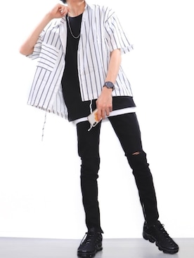 「ハイテクスニーカー」｜ぼーんさん（メンズ・178cm・20代）の夏コーディネート
