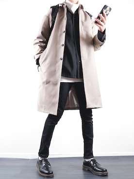 「アイテム（ステンカラーコート）」を使った、ぼーんさん（メンズ・178cm・20代）の秋コーディネート
