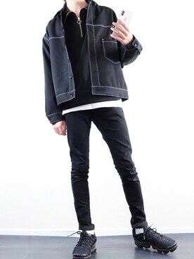 「ステッチ」｜「アイテム（ブルゾン）」を使った、ぼーんさん（メンズ・178cm）の秋コーディネート
